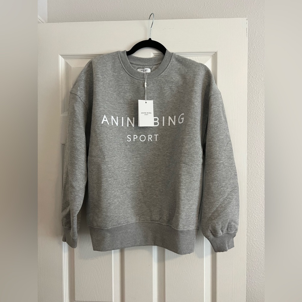 Anine Bing Gray Crew Neck Sweater
